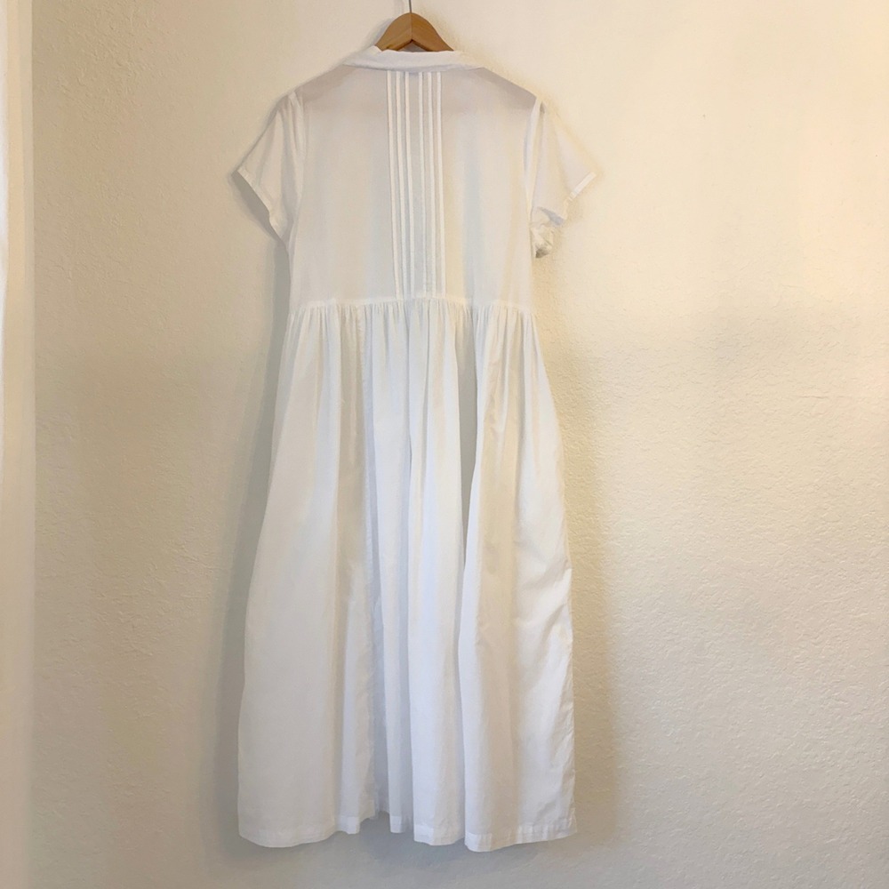 April Cornell Floral Embroidered Midi Dress M Cottagecore Prairie Cotton Poplin - Picture 9 of 14